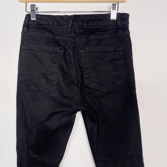 Good American 6 / 28 Black Good Legs Crop Jeans Cotton Stretch Skinny High Rise - Picture 5 of 12